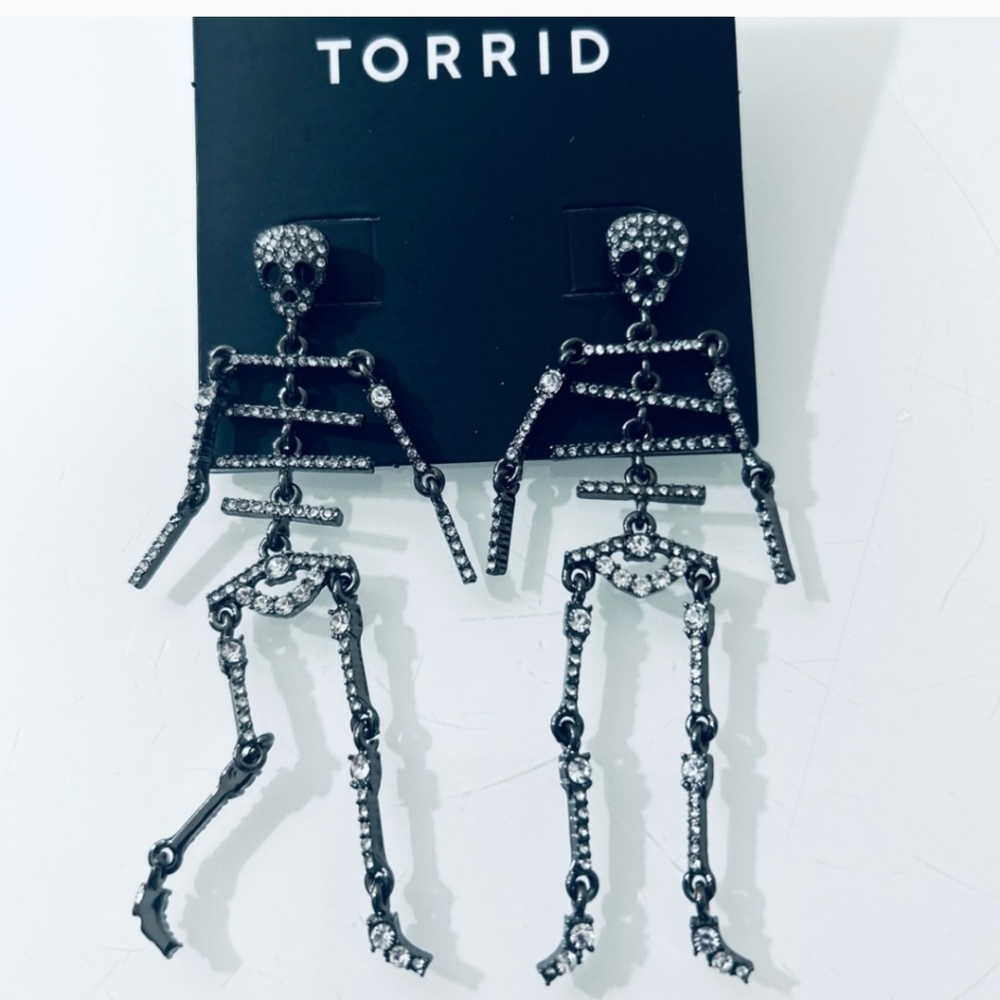 Torrid Rhinestone Skeleton Earrings